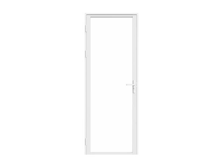 Bloc porte réversible en aluminium et verre trempé - H204 x L83 cm - Blanc - LOXTON