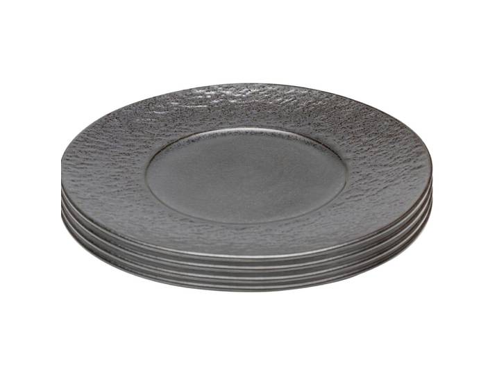Assiette plate en grès noir d27 - lot de 4