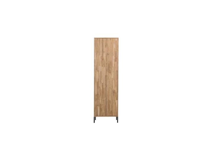 Armoire haute en bois de chêne beige, 2 portes, 3 étagères, 1 tir