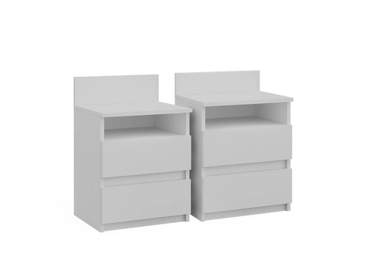 Lot de 2 tables de chevet blanches, 39.6 x 59.1cm