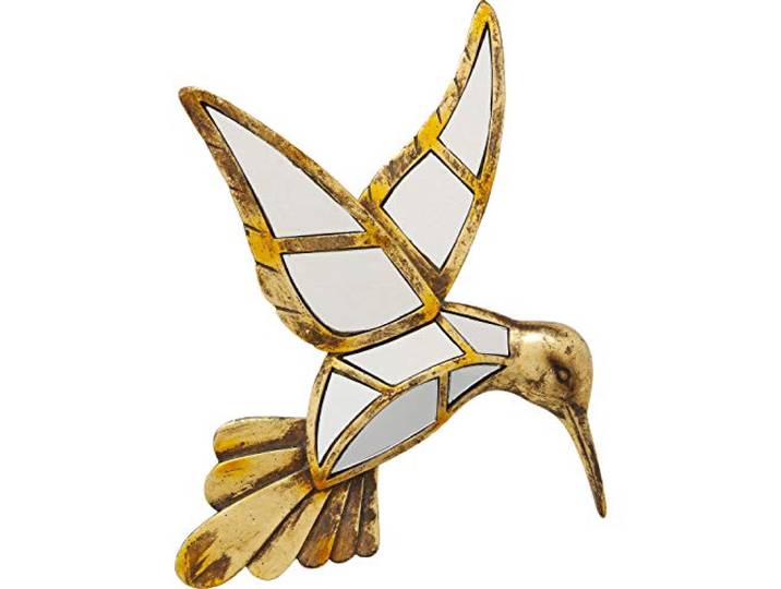 Kare Design Hummingbird Mirror\, Or\, 3D Effect\, 32x27x4cm Wall decoration with hummingbird motif\, statement piece for home decor\, mirror effect