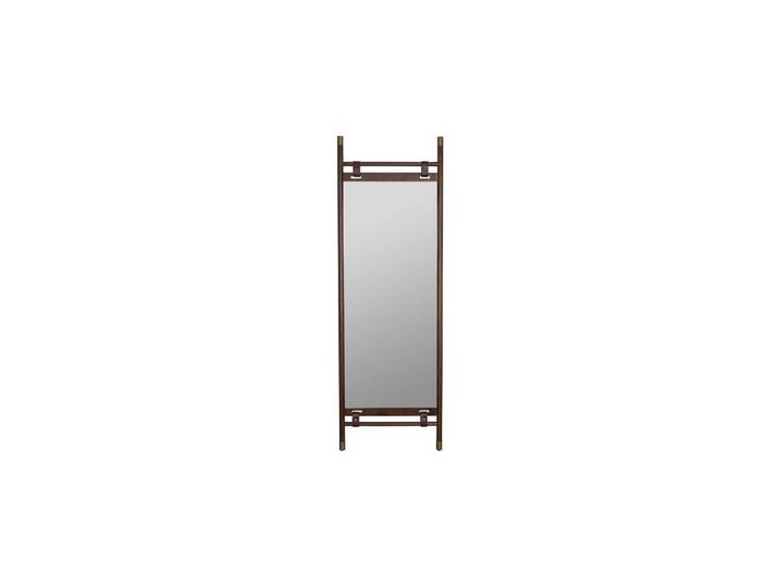 Miroir sur pied en bois de hêtre laqué marron foncé, bracelets cu