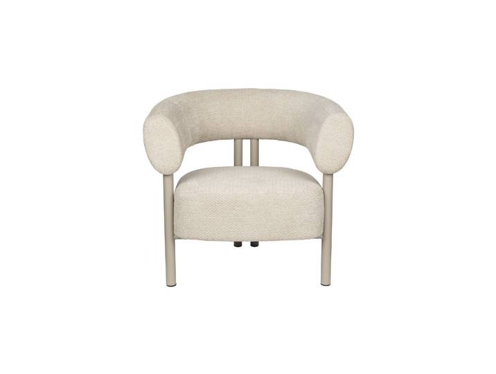 Fauteuil lounge en tissu beige Heels