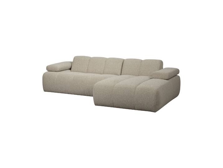Canapé chaise longue droite bouclé beige mélange Mojo