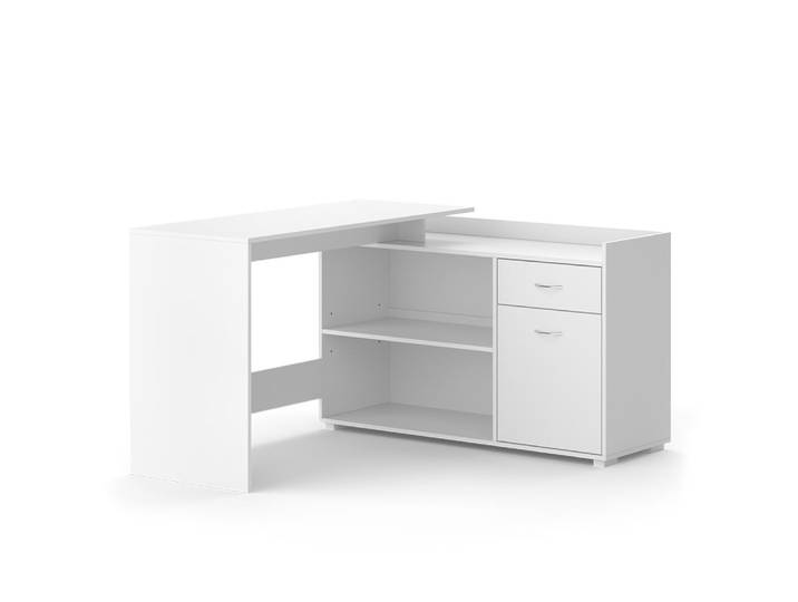 Bureau dangle avec tiroir blanc 135x115cm
