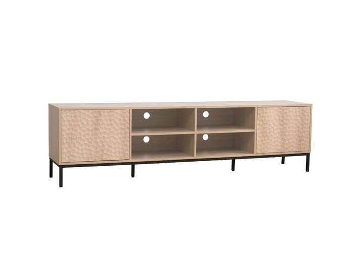 Meuble tv rectangulaire 2 portes l200 cm bois clair