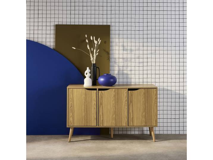Buffet de rangement effet frêne, 120cm