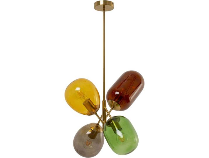 Suspension en verre et acier doré