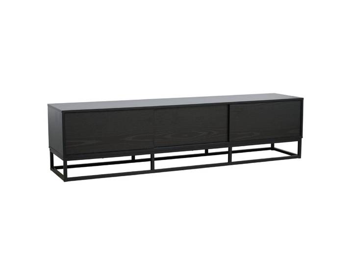 Meuble tv 3 portes rectangulaire l180 cm noir