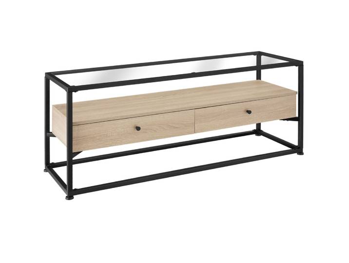 Buffet bas style industriel en bois et acier bois clair