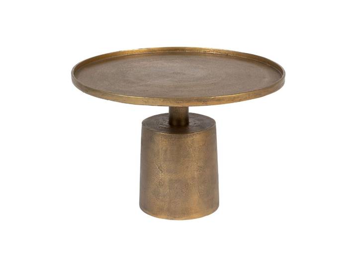 Table basse en aluminium doré, ronde - White Label, Mason - Ø60 H