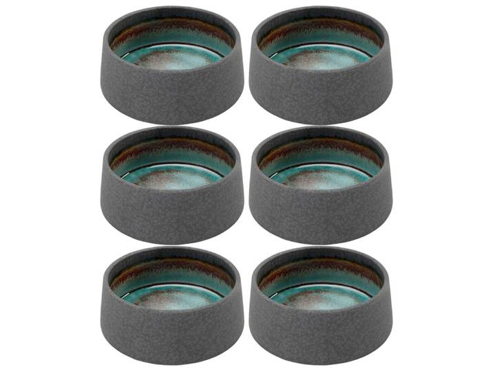 Bol en grès gris et bleu d13 - lot de 6