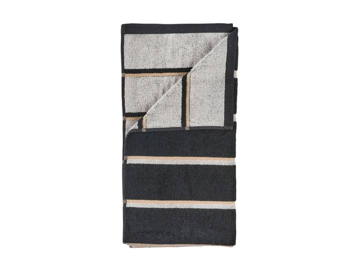Zone Denmark Serviette de sauna Black-soft grey-camel, 70x140 cm
