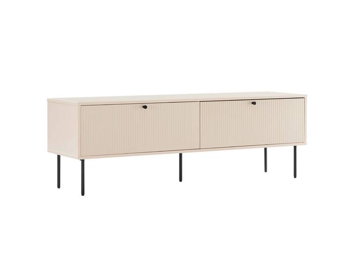 Oviala - Meuble TV coloré effet lattes 150 cm