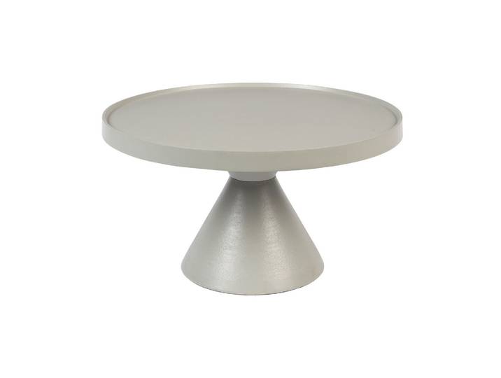 Table basse en aluminium gris, ronde, bord rehaussé, 10 kg - Zuiv