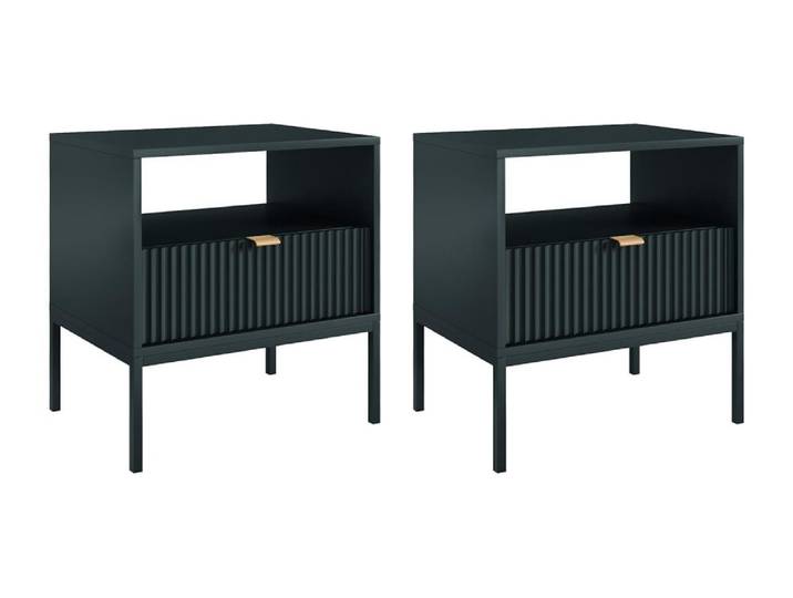 Lot de 2 tables de chevet panneau de particule noir
