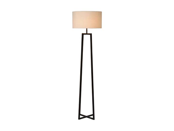 Lampadaire en noir avec une hauteur d'abat-jour blanche 168 cm