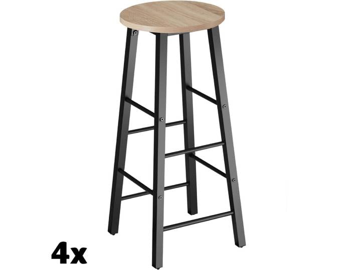 Lot de 4 tabourets de bar style industriel clair 72,5 cm