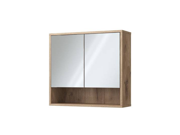 Miroir de salle de bain avec 2 portes chêne viking 70x65cm