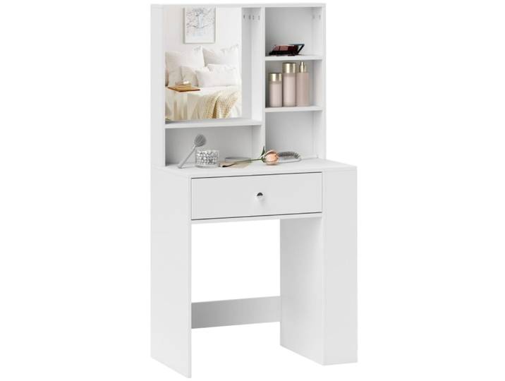 Coiffeuse blanche avec miroir 70 x 40 x 137 cm