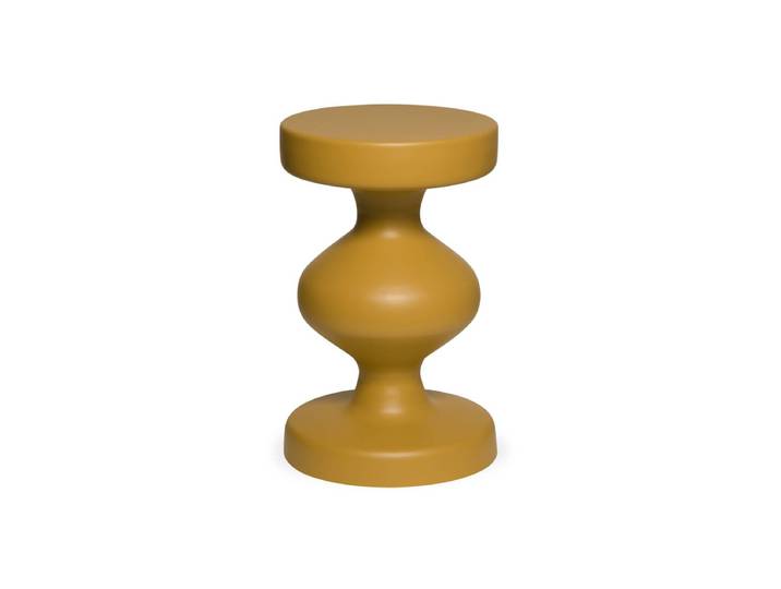 Sweeek Table d'appoint, bout de canapé, table de chevet métal Ø29,5 x H48,5cm HAWA Jaune Moutarde