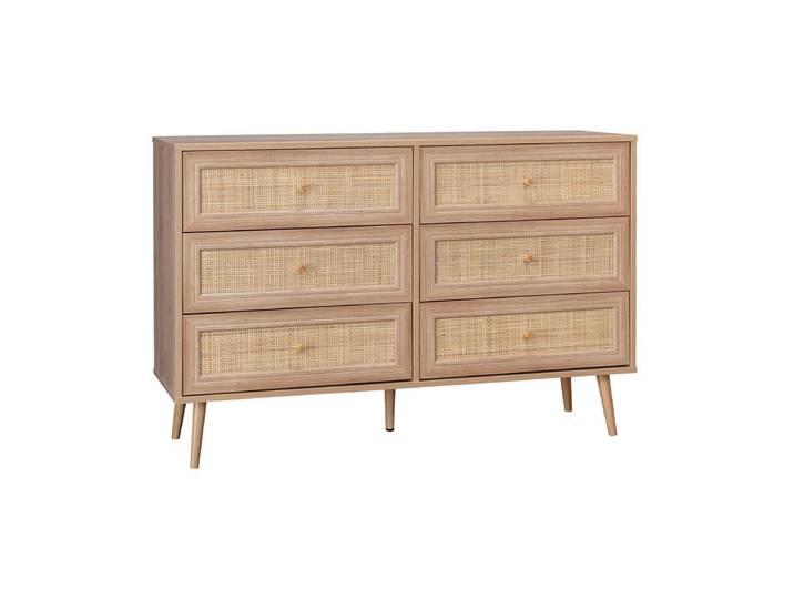 Sweeek Commode décor bois et cannage 6 tiroirs BOHÈME Beige
