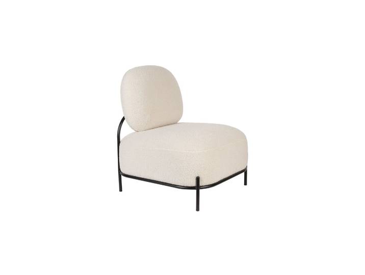Fauteuil en polyester beige, relax, uni - White Label, Polly - 72
