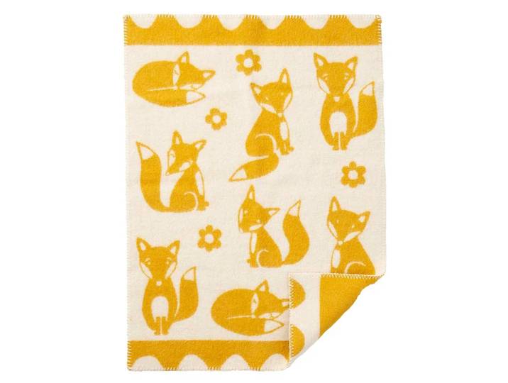 Klippan Yllefabrik Couverture enfant Fox safran