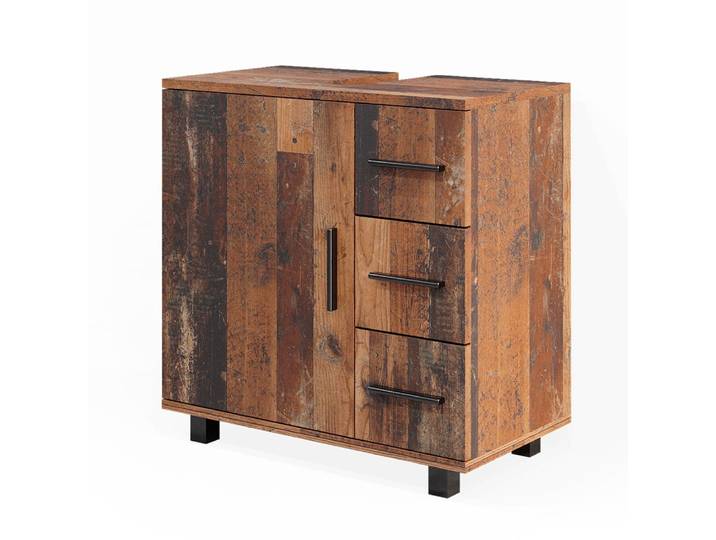 Meuble sous vasque simple 60x60cm chêne rustique