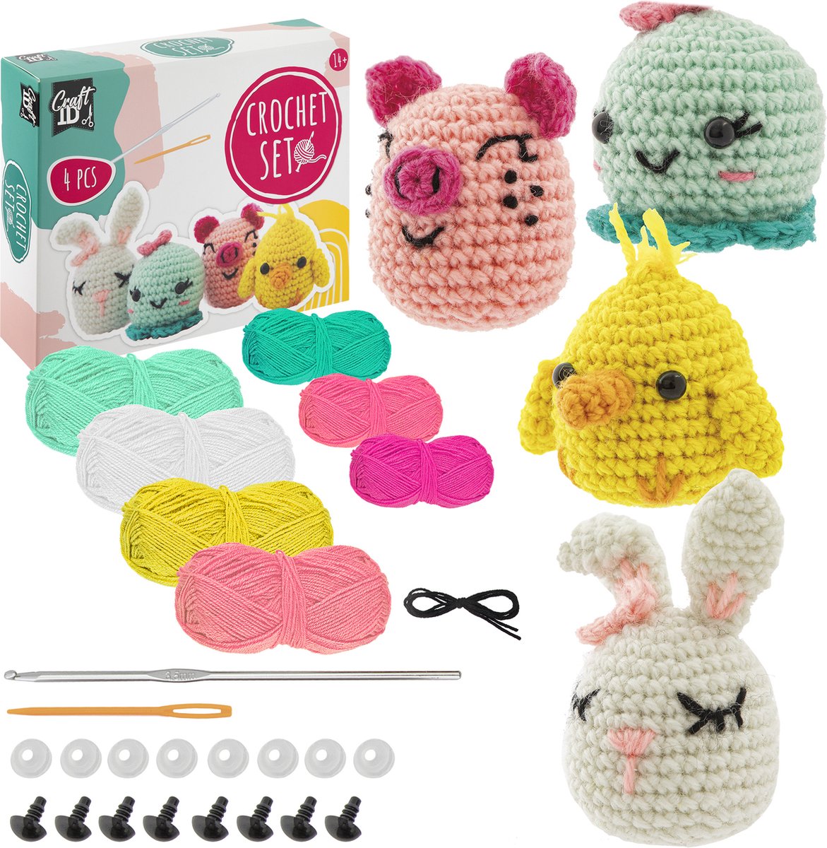 Creative Craft Group CROCHET KIT Crochet kit ANIMALS 4 pcs.