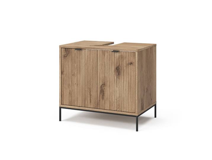 Meuble sous-lavabo avec 2 portes chêne viking 70x63cm