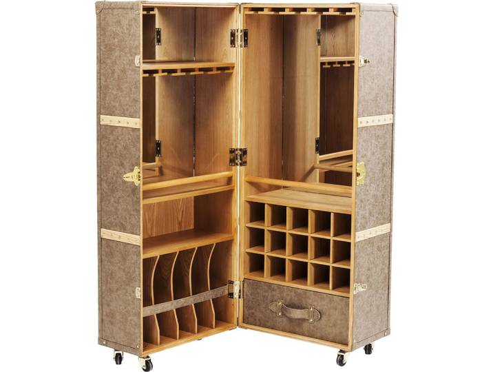 Bar-coffre taupe imitation cuir