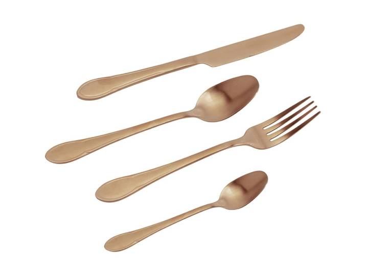 Couverts de table en acier inoxydable cuivré 16 pièces