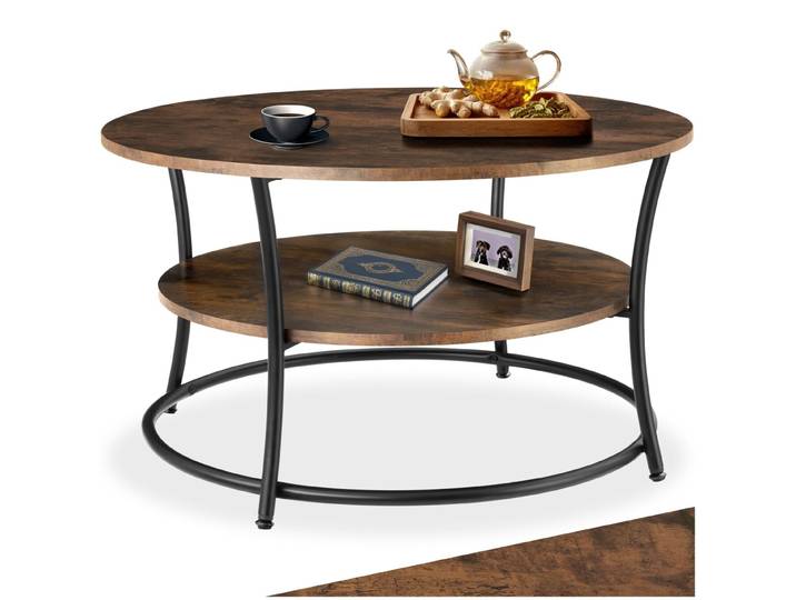 Table d’appoint Cromford 80x46cm - Bois foncé industriel, rustique