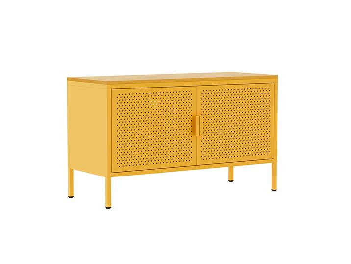 Oviala - Buffet coloré en métal 2 portes 100 cm