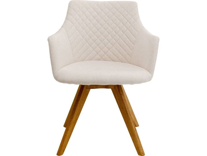 Fauteuil de table pivotant crème et chêne