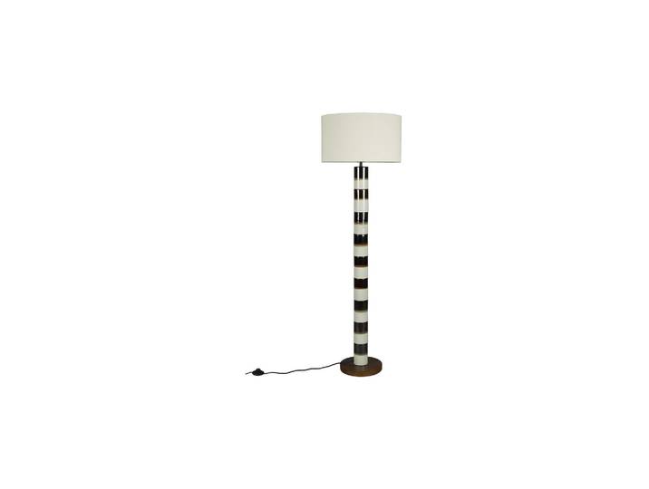 Lampadaire en lin beige et noyer Vertigo