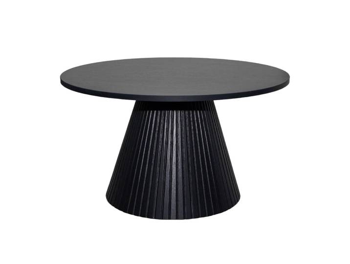 Table basse ronde 80 cm moderne effet bois noir