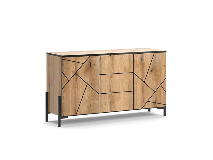 Commode avec tiroirs chêne 124x69.6cm