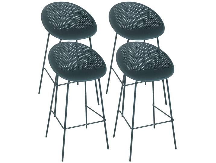 Oviala - Chaises hautes de jardin en plastique et acier - Lot de 4