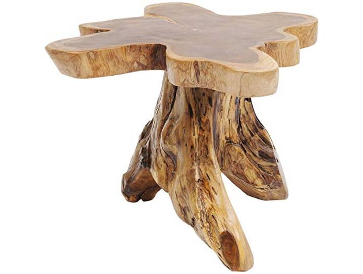 Kare Design Table d'appoint Tree\, Bois Massif\, Nature-Marron\, Grand\, Deco Intérieur\, Decoration Chambre\, Salon\, Couloir\, Maison\, 40x50x50cm