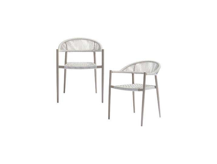 Chaise de jardin lot de 2 corde et aluminium gris clair Yellow