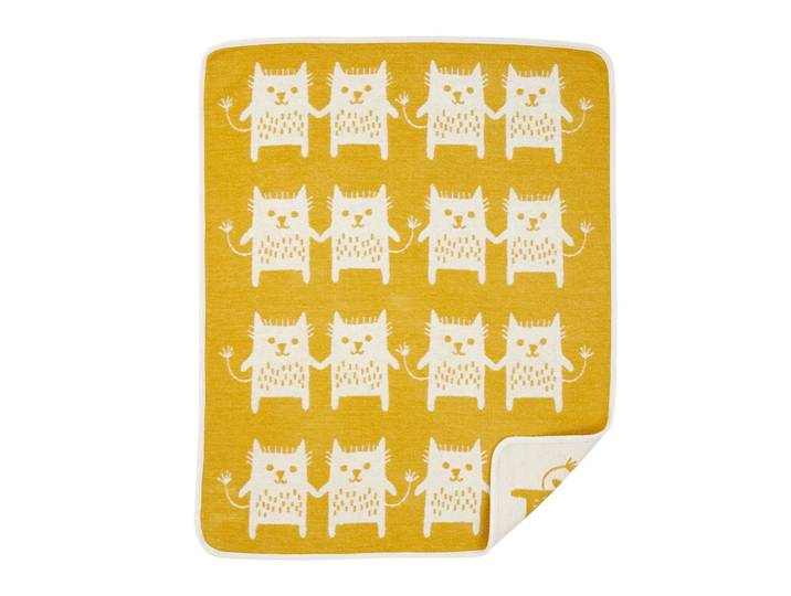 Klippan Yllefabrik Couverture chenille Little me jaune