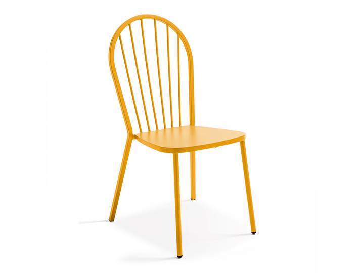 Oviala - Chaise de jardin bistrot parisien en métal ajourée et design