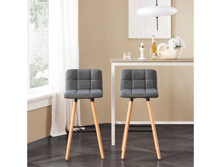 SoBuy FST50x2 Tabouret de bar Chaise de bar tabouret de comptoir avec dossier hauteur du siège: 68 cm