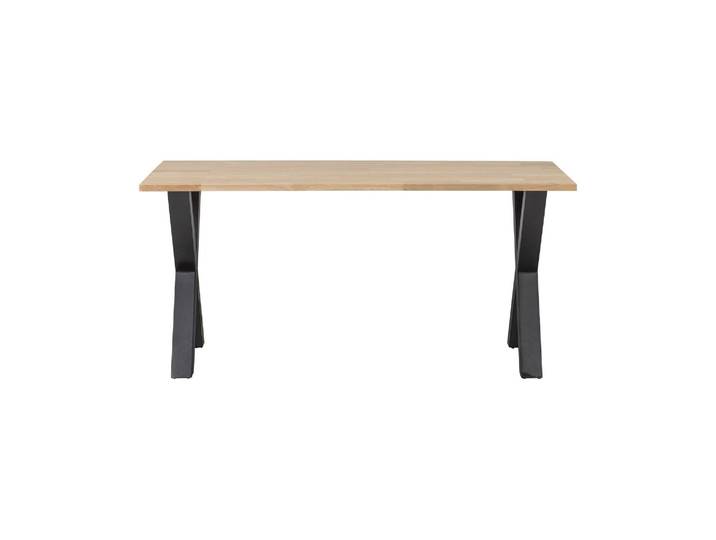 Table en chêne massif beige, rectangulaire, 6 places, plateau ép.