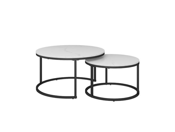 Set de tables basses 2 pièces, blanc 77 x 40cm