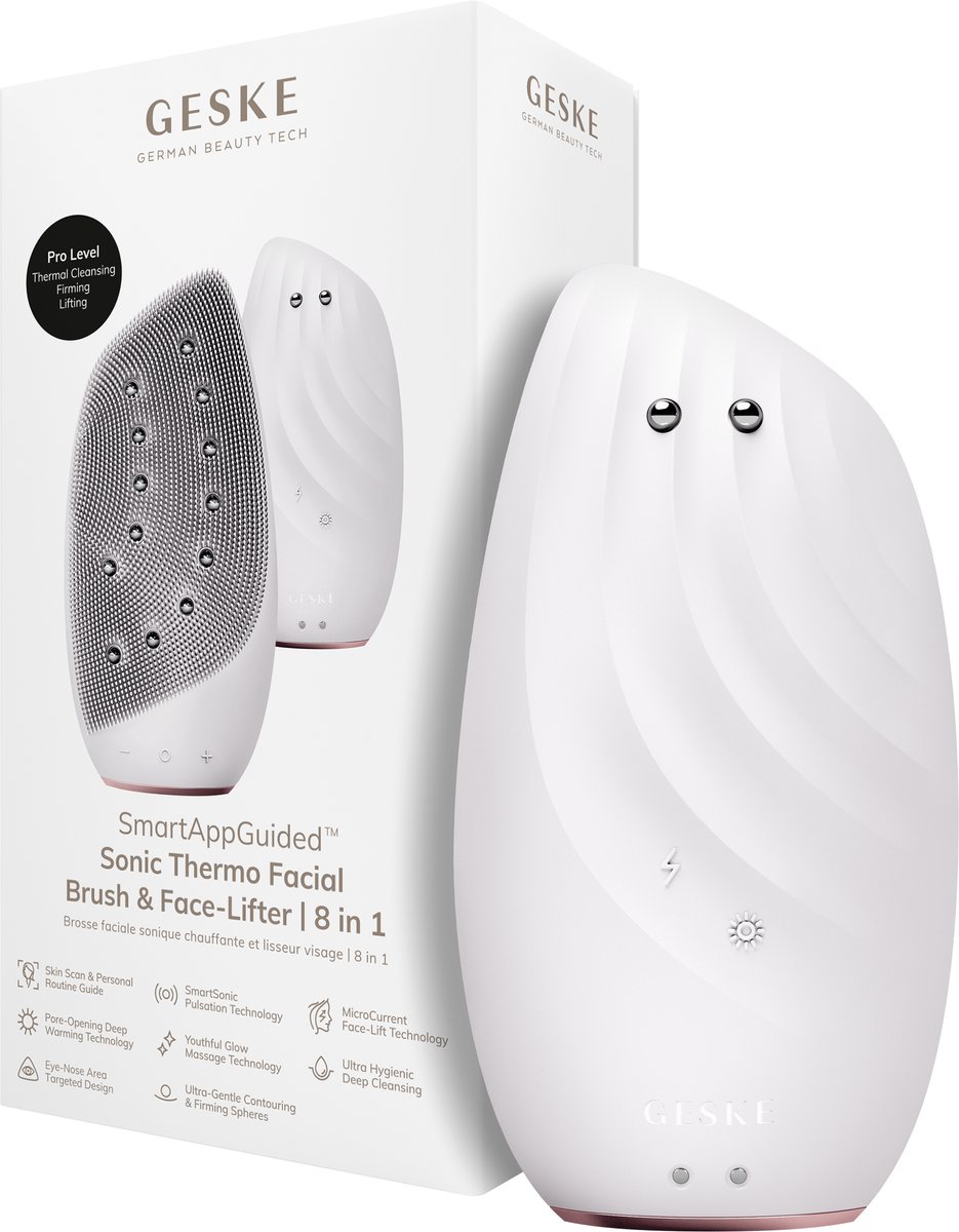 Geske 8 in 1 Sonic Thermo Facial Brush & Face-Lifter  Starlight