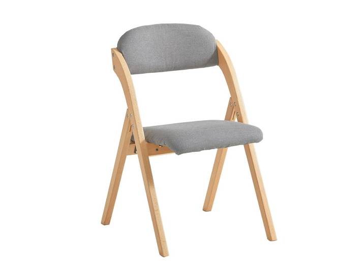 Chaise écrue pliante en bois avec dossier