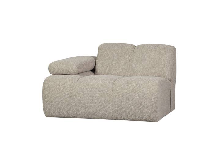 Module de canapé 1 place bras gauche bouclé beige chiné MOJO